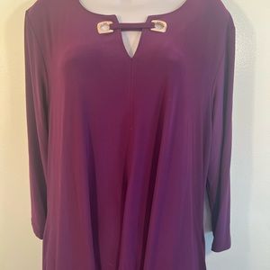 JCP Nina Leonard XL NWOT Burgandy Flowing Dress